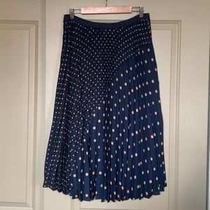 Banana Republic Pleated Polka Dot Midi Skirt